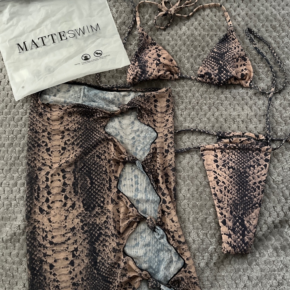Xs Matte swim 3 piece set Zoe snake